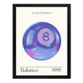 Cuadro Bola 8 Numero Suerte Retro Equilibrio 888 Decoracion Marco Negro