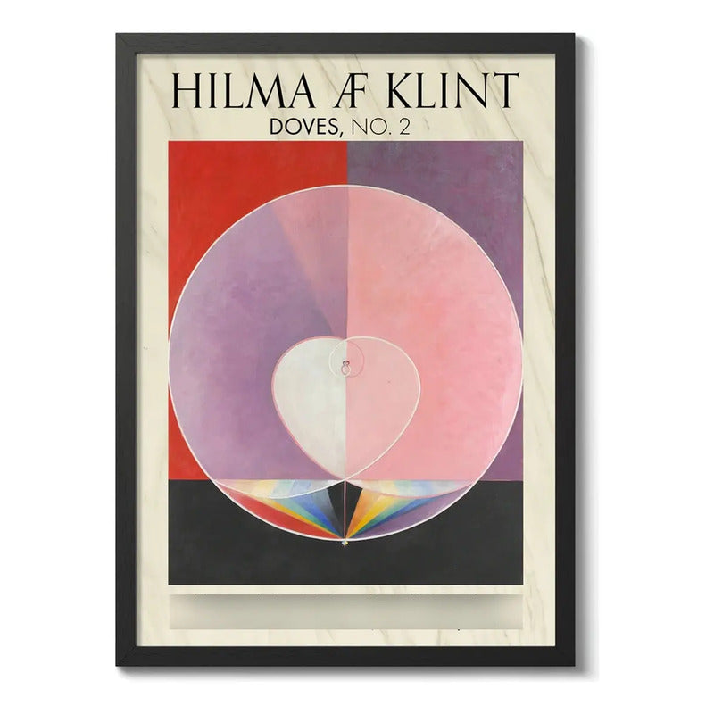 Cuadro Dormitorio Living Hilma Klint Las Palomas N. 2 Museo Marco Negro
