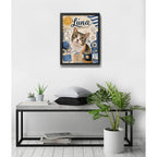 Cuadro Personalizado De Gato Mascota Detalles Arte Regalo Modelo 3 Negro