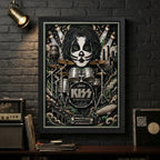 Cuadro Kiss Peter Criss Bateria Rock Arte Efecto 3d Marco Negro