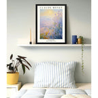 Cuadro Dormitorio Living Claude Monet Campos Lavanda Arte Marco Negro
