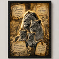 Cuadro Familia De Leones Frases Motivacional Significado Br1 Marco Negro