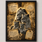 Cuadro Familia De Leones Frases Motivacional Significado Br1 Marco Negro