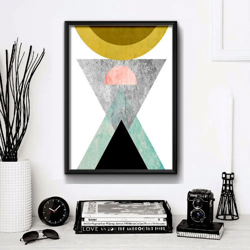 Cuadro Geometrico Abstracto Escandinavo Moderno Decoracion
