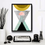 Cuadro Geometrico Abstracto Escandinavo Moderno Decoracion