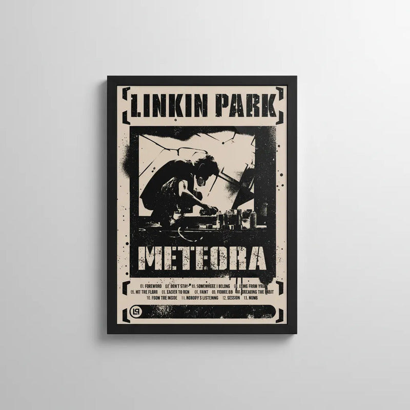 Cuadro Linkin Park Meteora Album Nu Metal Rock Musica Marco Negro