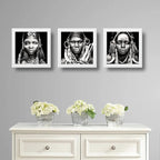 Set 2 Cuadros Africanos Blanco Y Negro Etnico Decoracion Br1