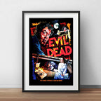 Cuadro Evil Dead Posesión Infernal Terror Brs1 Con Paspartú Marco Negro