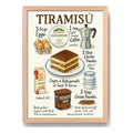 Cuadro Tiramisú Postre Italiano Receta Original Cocina Oak Marco Marrón Claro