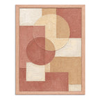 Cuadro Living Dormitorio Boho Abstracto Rosa Beige Nude Marco Madera Natural Oak