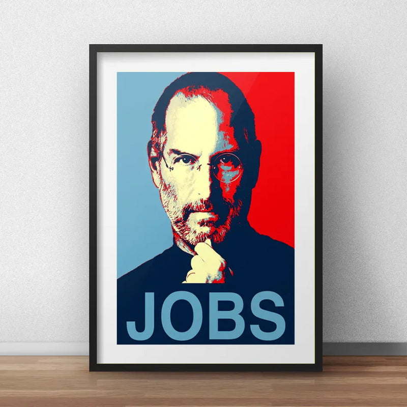 Cuadro Steve Jobs Tecnologia Apple Decoracion Con Paspartú Marco Negro