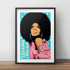 Cuadro Diana Ross Pop Art Musica Decoracion Con Paspartú Marco Negro