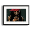 Cuadro Lil Wayne Frases Rapper Musica Decoracion Paspartú Marco Negro