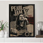 Cuadro Eddie Vedder Pearl Jam Jeremy Alive Arte Rock Vintage Marco Negro