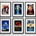 6 Cuadros Peliculas 90's Cinema Spielberg Disney C/ Paspartú Marco Negro