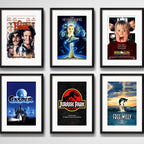 6 Cuadros Peliculas 90's Cinema Spielberg Disney C/ Paspartú Marco Negro