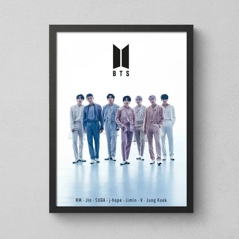 Cuadro Bts K-pop Boy Band Surcoreana Corea Musica Pop Arte 1 Marco Negro