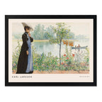 Cuadro Dormitorio Living Carl Larsson Karin Orilla Barco Art Marco Negro