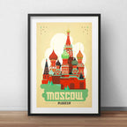 Cuadro Moscú Rusia Kremlin Ciudad Decoracion Con Paspartú Marco Negro