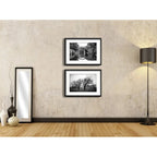 Set 2 Cuadros Paisajes Blanco Y Negro Arboles Deco Paspartu