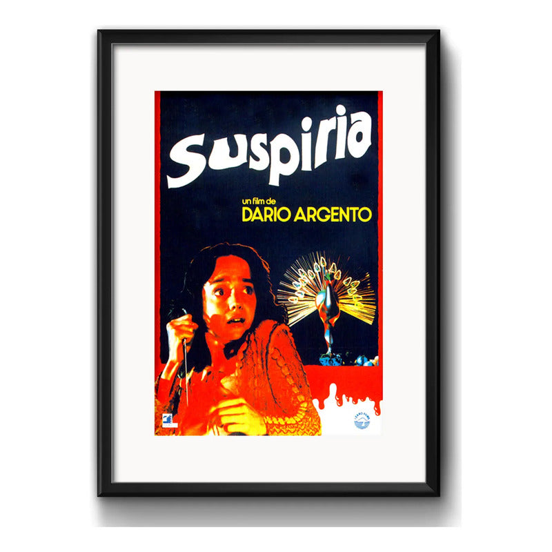 Cuadro Suspiria Dario Argento Pelicula Terror Con Paspartú Marco Negro