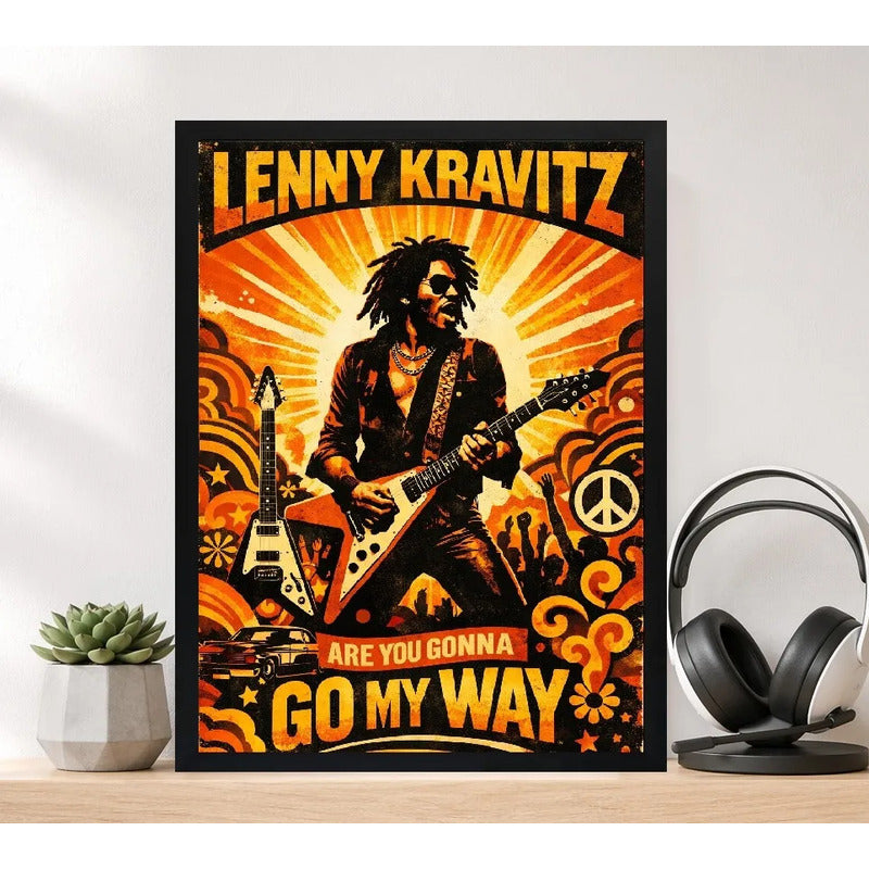 Cuadro Lenny Kravitz Are You Gonna Go My Way Musica Rock Art Marco Negro