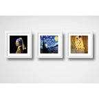 Set 3 Cuadros Obras Gustav Klimt Van Gogh Johannes Vermeer