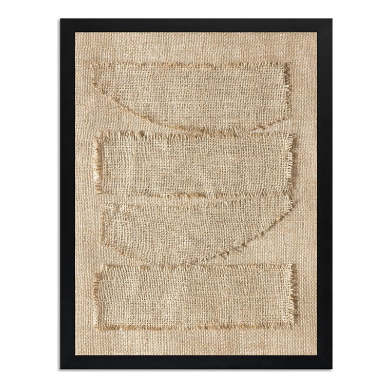 Cuadro Living Dormitorio Abstracto Textura Beige Tonos Nude Marco Negro