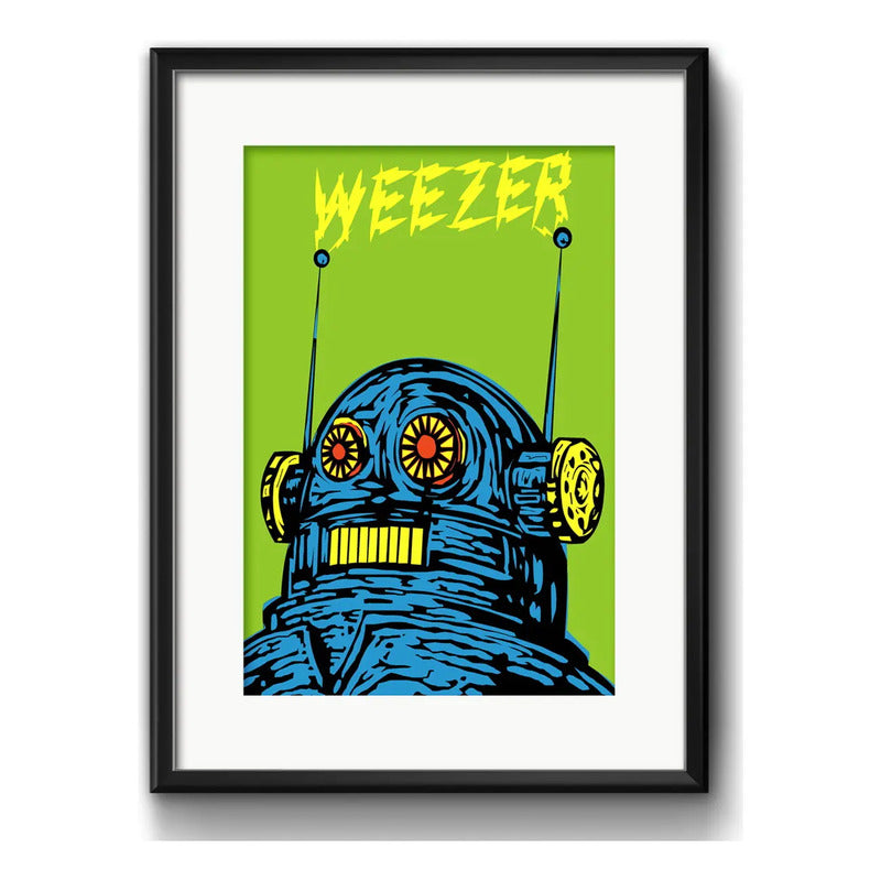 Cuadro Weezer Indie Rock Pop Punk Decoracion Con Paspartú Marco Negro