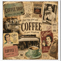 Cuadro Living Comedor Cocina Café Vintage Coffee Br1 33x33cm Marco Blanco