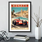 Cuadro Monaco Pista De Carrera Autodromo Formula 1 Vintage Monaco Gran Premio Histórico 1997 Con Marco Negro