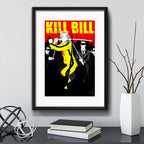 Cuadro Kill Bill Pelicula Cinema Decoracion Con Paspartú Modelo 1 Con Marco Negro
