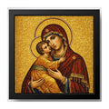 Cuadro La Virgen De Vladimir Maria Jesús Arte Bizantino Marco Negro