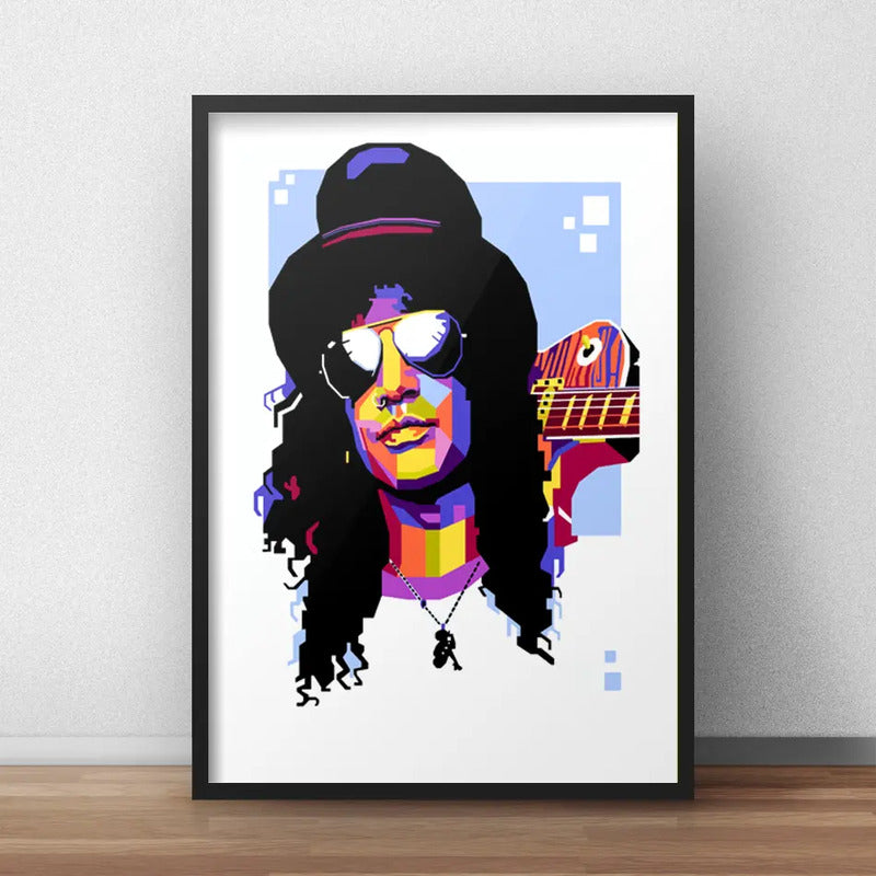 Set 2 Cuadros Guns N Roses Pop Art Axl Rose Slash Decoracion Marco Negro