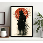Cuadro Samurai Kabuto Arte Japonés Oriental Anime Decoracion Marco Negro