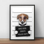 Cuadro Bad Dog Perro Criminal Mascota Decoracion Paspartú Marco Negro