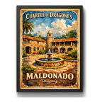 Cuadro Maldonado Ciudad Cuartel De Dragones Retro Uruguay Marco Negro