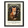 Cuadro Zorro Rojo William Morris Botanico Flores Exposición Marco Negro