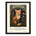 Cuadro Zorro Rojo William Morris Botanico Flores Exposición Marco Negro