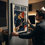 Cuadro John Mayer Music Guitar Live Rock Pop Guitarrista Marco Negro