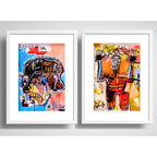 Set 2 Cuadros Basquiat Arte Urbano Decoración Con Paspartu