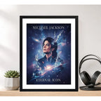 Cuadro Michael Jackson Eternal Icon Musica Pop Rock Arte Marco Negro