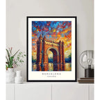 Cuadro Barcelona Espana Arco Del Triufo Paisajes Ciudad Marco Negro