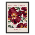 Cuadro Dormitorio Living Winter Market Paris Flores Arte Marco Negro