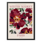 Cuadro Dormitorio Living Winter Market Paris Flores Arte Marco Negro