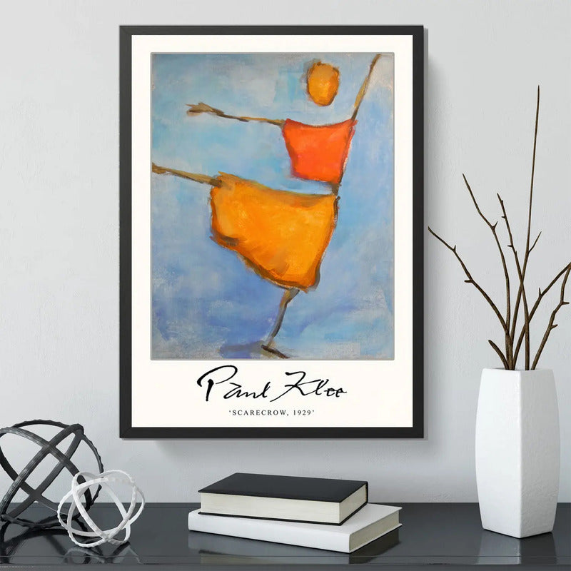 Cuadro Dormitorio Living Paul Klee Abstracto Scarecrow Marco Negro