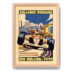 Cuadro Interlagos Brasil Ayrton Senna Formula 1 Marco Oak Marco Marrón Claro