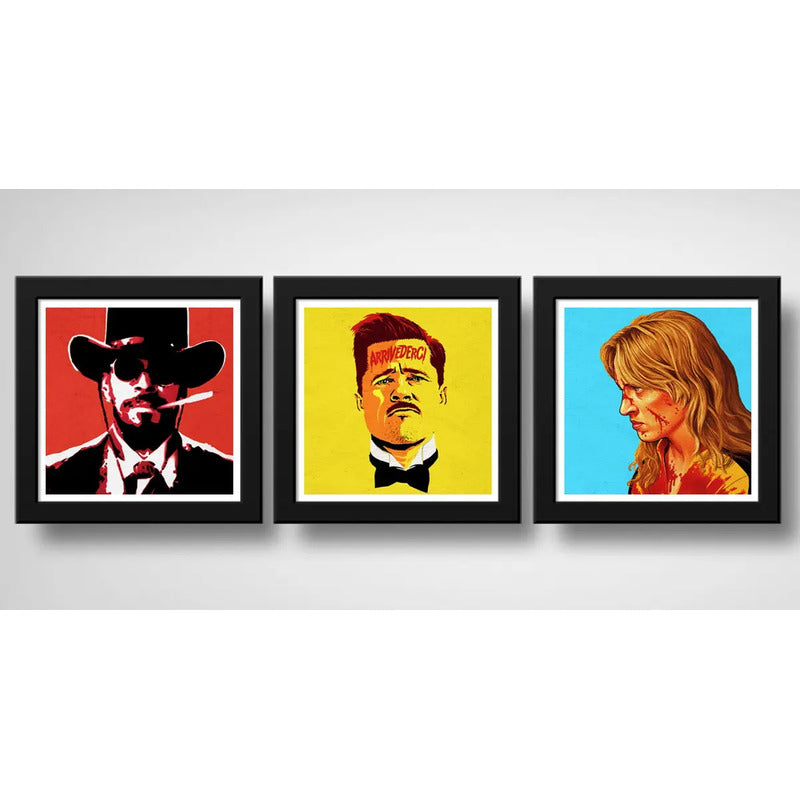 Set 3 Cuadros Tarantino Pop Art Peliculas Cine Decoracion