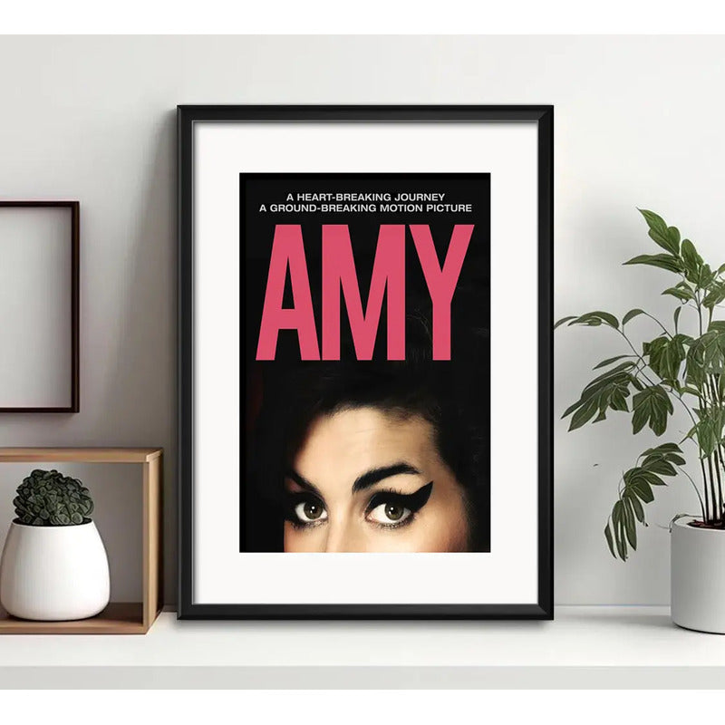 Cuadro Amy Winehouse Pelicula Biografica Musica Con Paspartú Marco Negro