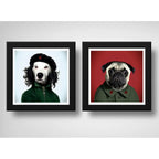 Set 2 Cuadros Perros Comunista Pop Art Mascota Decoracion